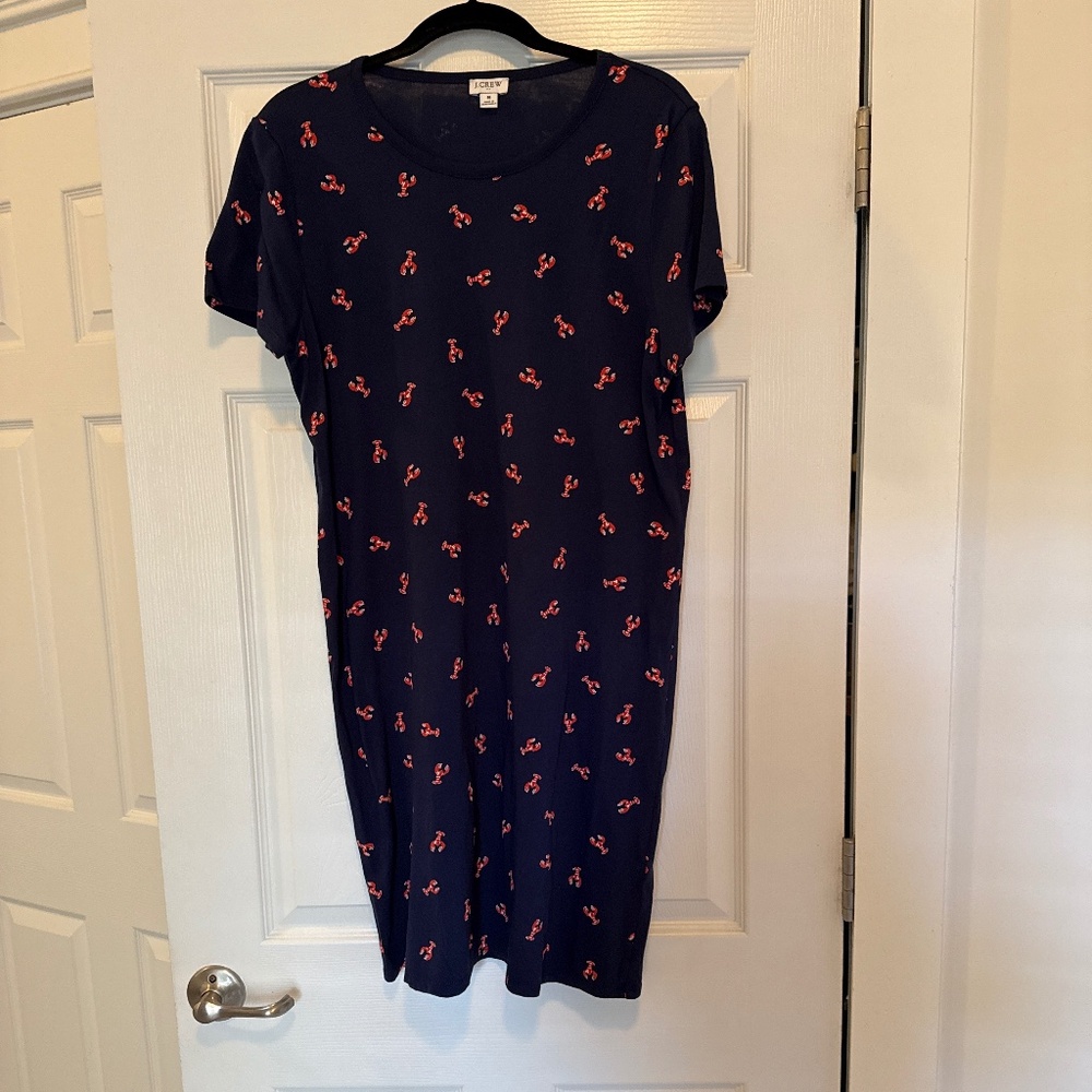 Jcrew blue dress with crabs on it